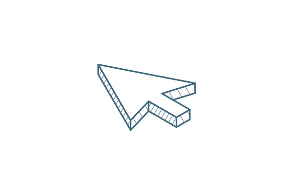 Cursor Arrow Click Isometric Icon Vector Illustration Isolated Line Art — Stock Vector