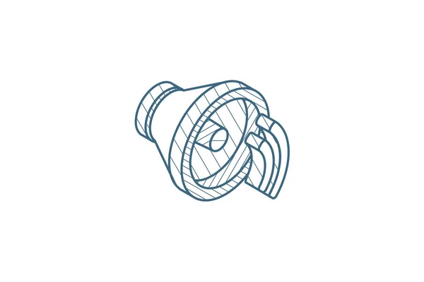 Głośnik Ikona Izometryczna Dźwięku Ilustracja Wektora Odizolowany Rysunek Techniczny Sztuki — Wektor stockowy