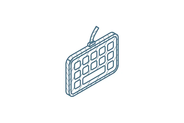 Botones Teclado Icono Isométrico Ilustración Vectorial Dibujo Técnico Arte Línea — Archivo Imágenes Vectoriales