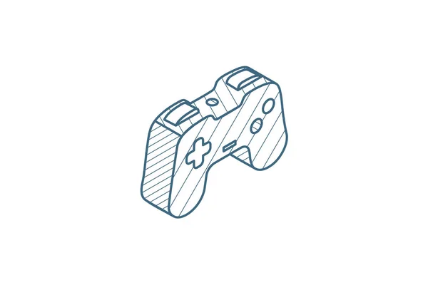 Joystick Gaming Isometrisch Icoon Vectorillustratie Geïsoleerde Lijn Kunst Technische Tekening — Stockvector