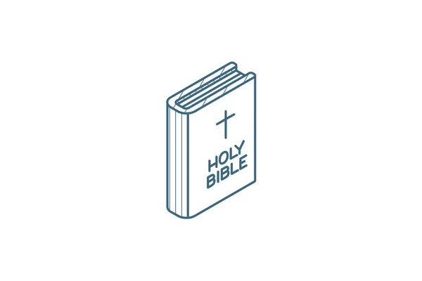 Icono Isométrico Del Libro Biblia Ilustración Vectorial Dibujo Técnico Arte — Archivo Imágenes Vectoriales