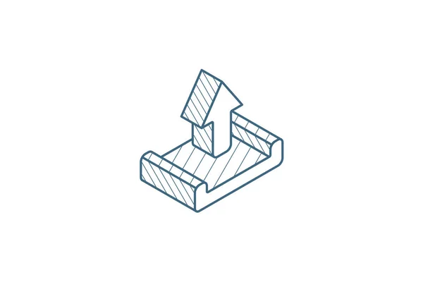 Isometrische Pictogram Voor Het Lossen Van Zending Vectorillustratie Geïsoleerde Lijn — Stockvector