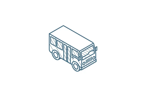 Icono Isométrico Del Autobús Pasajeros Ilustración Vectorial Dibujo Técnico Arte — Vector de stock