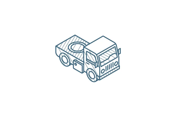 トラックタクシーバンボディアイソメトリックアイコン 3Dベクトルイラスト 孤立したラインアートの技術的な図面 編集可能なストローク — ストックベクタ
