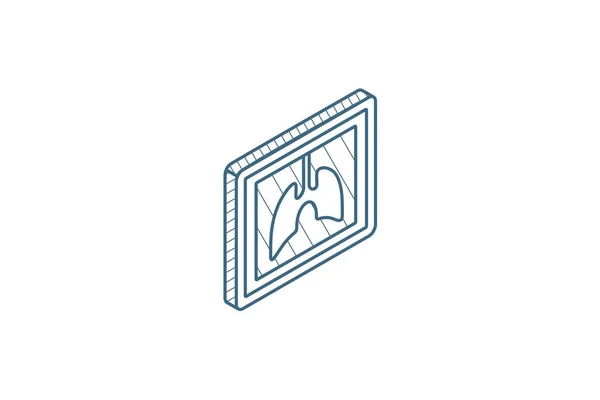 Lungs Ray Isometric Icon Vector Illustration Isolated Line Art Technical — Stock Vector