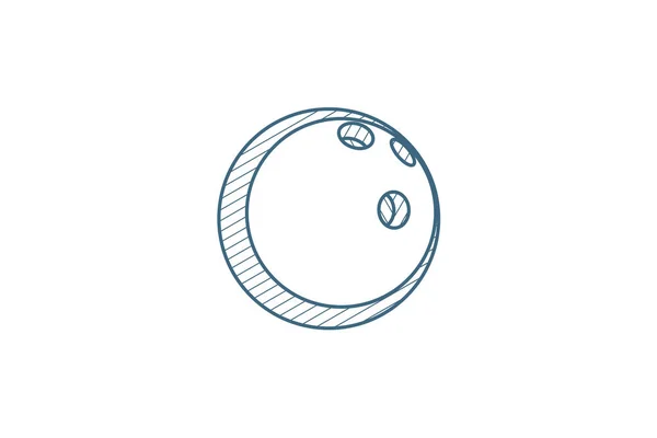 Boule Bowling Icône Isométrique Illustration Vectorielle Isolé Ligne Art Dessin — Image vectorielle