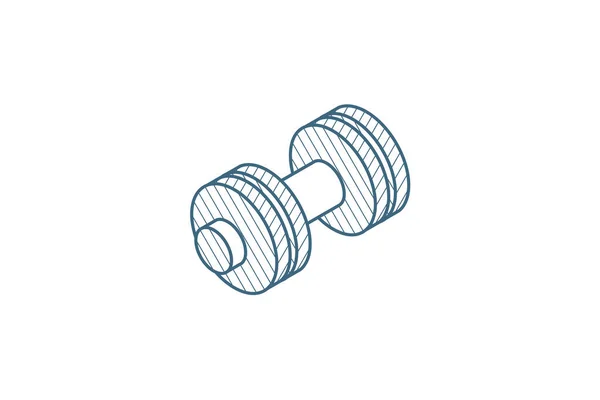 Dumbbell Sport Gym Isometric Icon Vector Illustration Isolated Line Art — Stock Vector