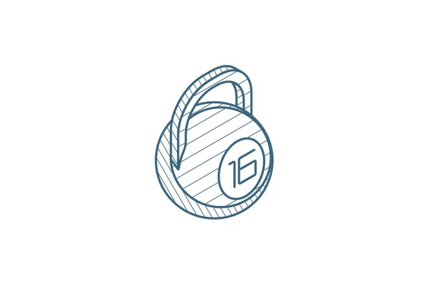 Icona Isometrica Del Manubrio Bob Illustrazione Vettoriale Disegno Tecnico Linea — Vettoriale Stock