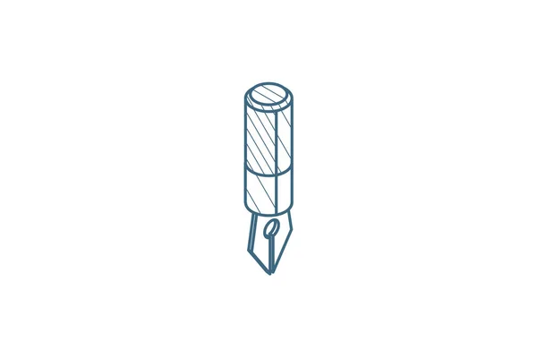 Füllfederhalter Isometrisches Symbol Vektor Illustration Isolated Line Art Technische Zeichnung — Stockvektor