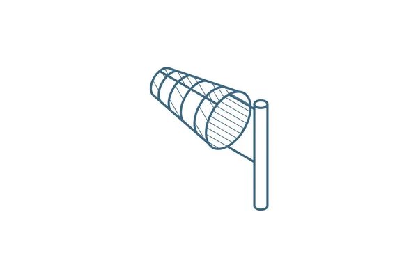 Windsock Wind Weather Isometric Icon Векторная Иллюстрация Изолированная Линия Художественного — стоковый вектор