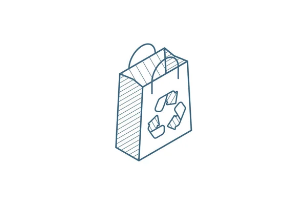 Ikona Torby Tkaniny Symbolem Recyklingu Ikona Izometryczna Zakupów Ilustracja Wektora — Wektor stockowy