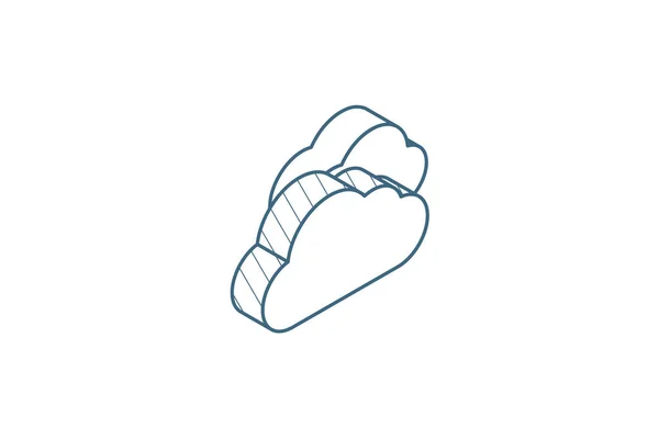 Icona Isometrica Meteo Nuvoloso Illustrazione Vettoriale Disegno Tecnico Linea Isolata — Vettoriale Stock