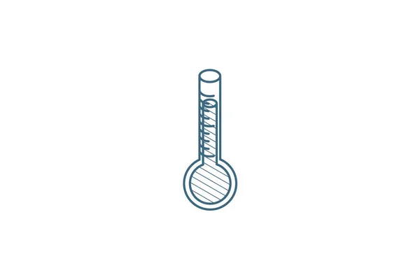 Thermometer Weather Isometric Icon Vector Illustration Isolated Line Art Technical — Stock Vector