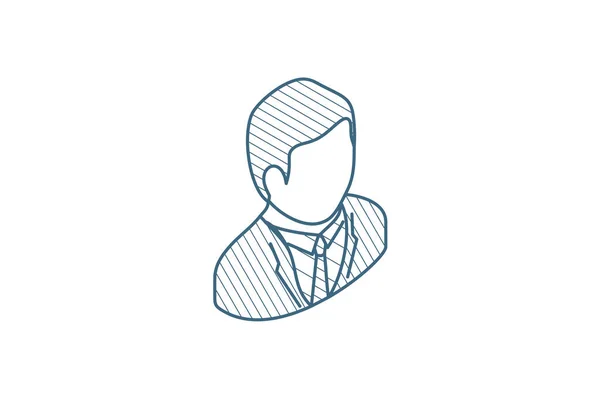 Geschäftsmann Avatar Isometrisches Symbol Vektor Illustration Isolated Line Art Technische — Stockvektor