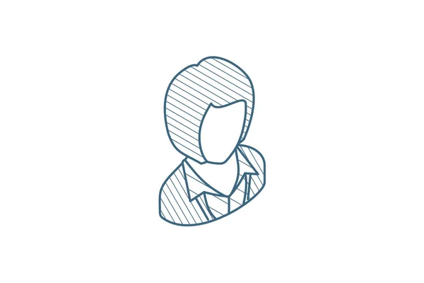 Geschäftsfrau Lady Avatar Business Ikone Vektor Illustration Isolated Line Art — Stockvektor