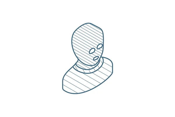 Avatar Fuorilegge Uomo Terrorista Maschera Passamontagna Icona Isometrica Illustrazione Vettoriale — Vettoriale Stock