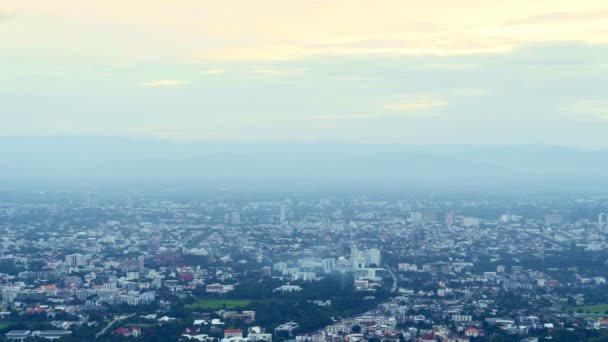 Time Lapse Ville Chiang Mai Vue Angle Élevé Matin Point — Video