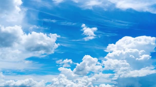 Nuages Temporels Déplaçant Ciel Bleu Vif — Video