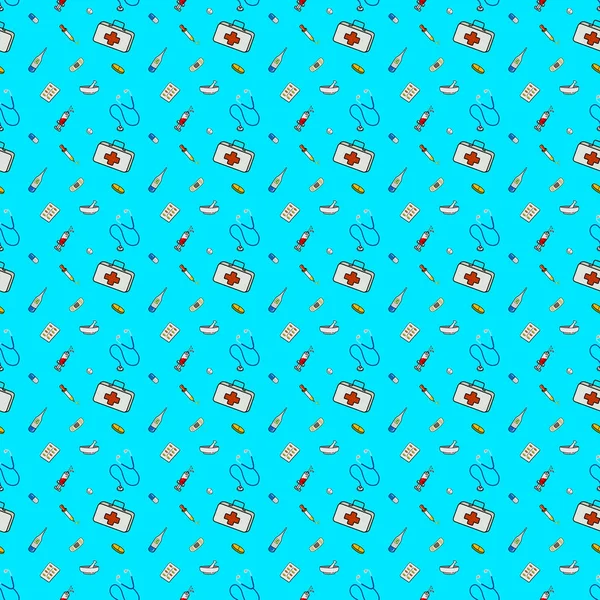 Tıbbi cihazın desen dikişsiz arka plan seti.