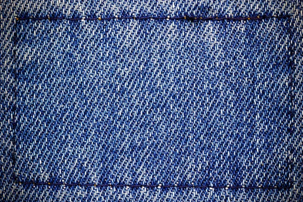 Frame or border of jeans fabric stitch. — Stock Photo, Image