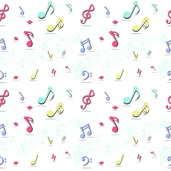 Patrón de fondo sin costura de nota musical . — Vector de stock