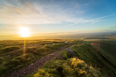 Carmarthenshire 'da, Black Mountain' da, Llyn y Fan Fach Gölü yakınlarında, Brecon Beacons Ulusal Parkı, Güney Galler, Birleşik Krallık