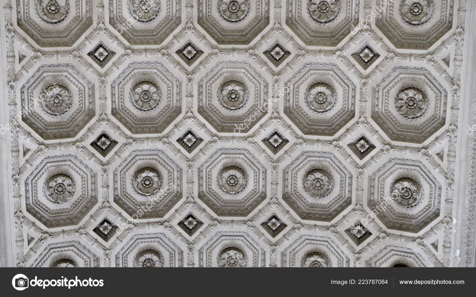Volumetric Renaissance Ceiling Italian Museum Stock Photo