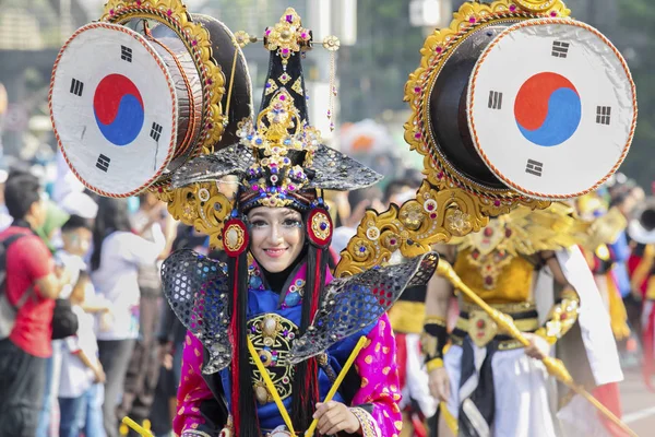 Jember Indonésie Května 2018 Krásný Karnevalový Model Jember Módní Carnaval — Stock fotografie