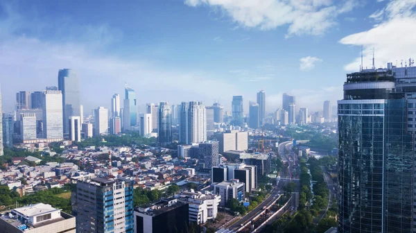 Jakarta Indonesien Maj 2018 Vackra Landskapet Jakarta Stad Med Skyskrapor — Stockfoto