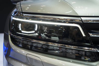 Tangerang - Endonezya. 14 Ağustos 2018: Güzel far yeni Audi Rs arabanın Gaikindo Endonezya International Auto Show 2018