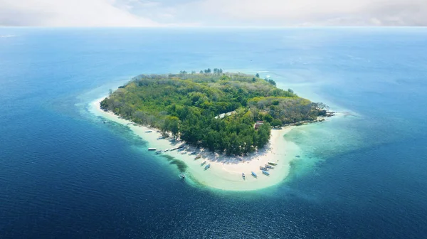 Aerial View Exotic Gili Rengit Island Aquamarine Water Lombok Indonesia — Stock Photo, Image