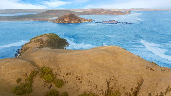 Vista Superior Exótica Colina Merese Con Agua Aguamarina Kuta Lombok —  Fotos de Stock