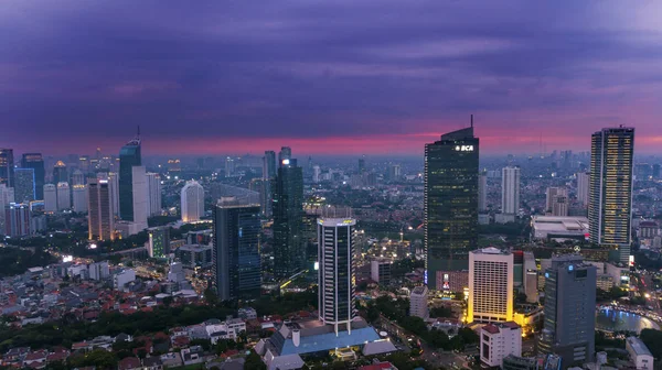 Jakarta Indonesia August 2018 Aerial View Modern High Buildings Downtown — Stock Photo, Image