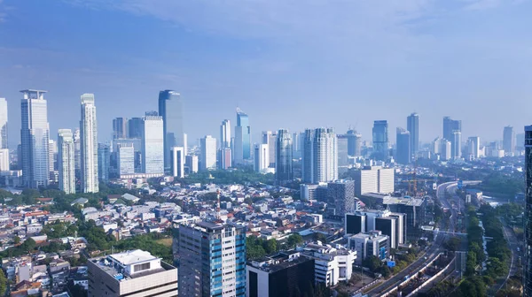 Jakarta Indonesia Ottobre 2018 Bellissimo Paesaggio Urbano Jakarta Sotto Cielo — Foto Stock