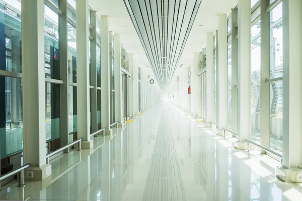 Image Beautiful Interior Empty Modern Train Station Corridor — Stock Photo, Image