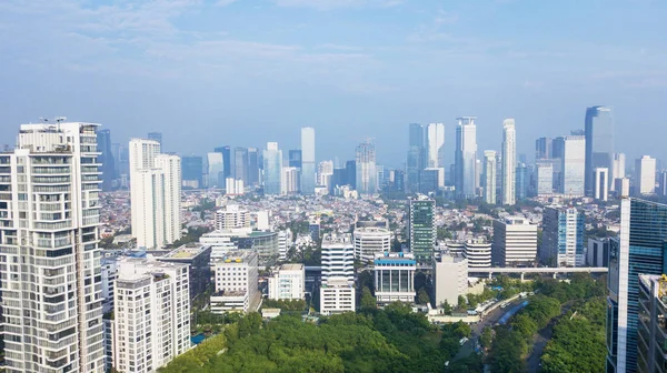 Джакарта Індонезія Жовтня 2018 Гарний Краєвид Повітряних Високих Сучасних Будівель — стокове фото
