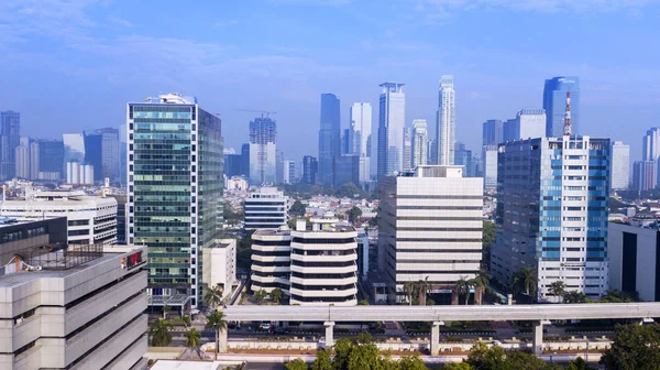 Jakarta Indonesia October 2018 Beautiful Aerial Panorama Modern Buildings Kpk — Stock Photo, Image