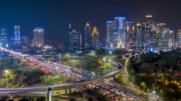 Jakarta Indonesia November 2018 Persimpangan Jalan Semanggi Dengan Kemacetan Lalu — Stok Foto