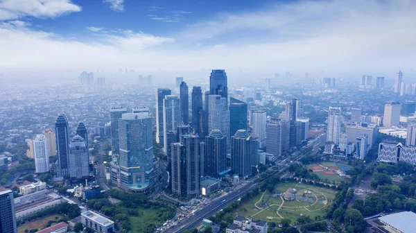 Jakarta Indonezia Noiembrie 2018 Vedere Aeriană Districtului Central Afaceri Din — Fotografie, imagine de stoc