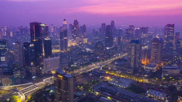 Jakarta Indonesia November 2018 Aerial View Jakarta City Skyscrapers Dawn — Stock Photo, Image