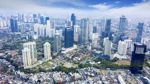 Jakarta Indonesia November 2018 Aerial Scenery Skyscrapers Residential Houses Air — Stock Photo, Image