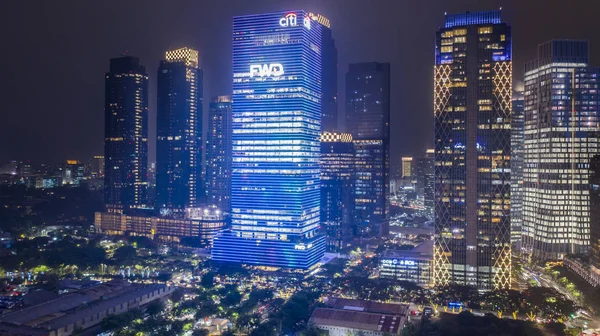 Jakarta Indonezji Grudnia 2018 Piękny Wysoki Budynek Mieście Jakarta Porze — Zdjęcie stockowe