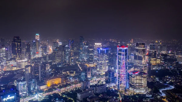 Jakarta Indonesia December 2018 Mooie Landschap Van Jakarta Met Gloeiende — Stockfoto