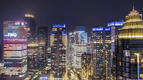 Jakarta Indonésie Prosince 2018 Letecký Pohled Krásné Úředních Budov Zářící — Stock fotografie