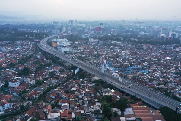 Bandung Indonesia Gennaio 2019 Veduta Drone Del Centro Bandung Con — Foto Stock