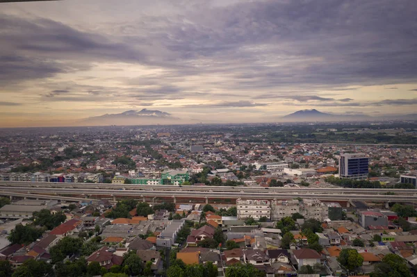 Jakarta Indonesia January 2019 Beautiful Jakarta Skyline Becakayu Tollway Dusk — Stock Photo, Image