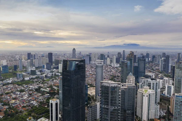 Jakarta Endonezya Ocak 2019 Jakarta Cityscape Sabah Zaman Dağ Arka — Stok fotoğraf