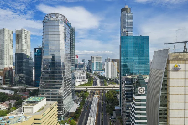 Jakarta Indonesia Januari 2019 Pencakar Langit Yang Berlokasi Kabupaten Bisnis — Stok Foto