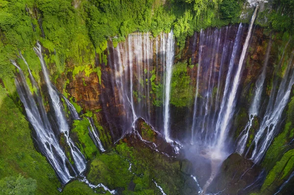 Top View Beautiful Tumpak Sewu Waterfall Rainforest Lumajang Indonesia — Stock Photo, Image