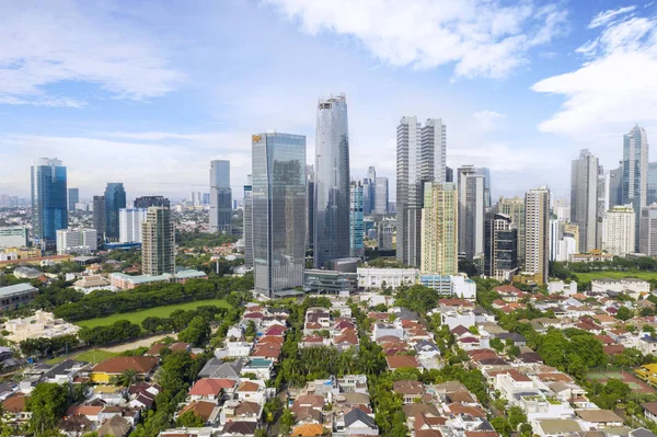 Jakarta Indonesia February 2019 Aerial View Dense Modern Residential Skyscrapers — Stock Photo, Image